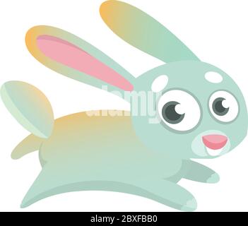 Niedlichen Cartoon Häschen Charakter. Wildwald Tiersammlung. Babyschulung. Isoliert. Weißer Hintergrund. Flaches Design Vektorgrafik Stock Vektor