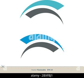 Blue Swoosh Symbol Vektor Logo Vorlage Illustration Design. Vektor EPS 10. Stock Vektor