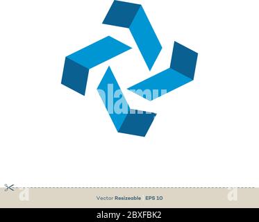 Abstrakt Blue Star Vektor Logo Vorlage Illustration Design. Vektor EPS 10. Stock Vektor