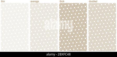 Arabisch nahtlose pattern.A Satz von vier Ornamenten mit verschiedenen Dicken.Brown Farbe lines.Great Design für Stoff, Textil, Abdeckung, Geschenkpapier, zurück Stock Vektor
