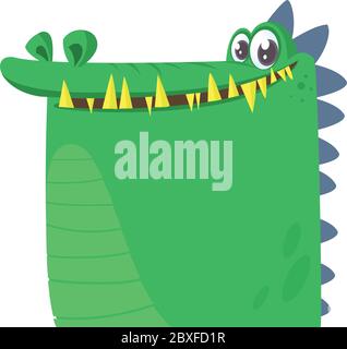 Cartoon dumme Krokodil lächelnd. Vektorgrafik isoliert. Stock Vektor