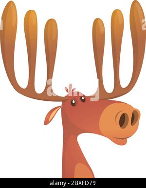 Winzige niedliche Cartoon Elch. Vektor Elch Charakter Illustration Stock Vektor