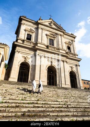 Barocke Fassade der Kirche San Gregorio al Celio von Giovanni Battista Soria - Rom, Italien Stockfoto