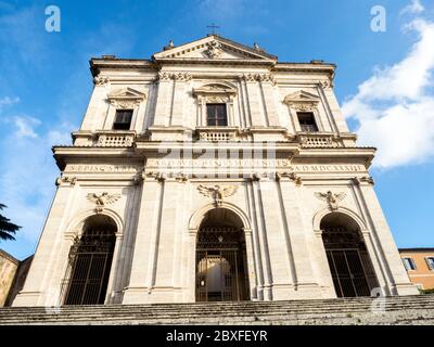 Barocke Fassade der Kirche San Gregorio al Celio von Giovanni Battista Soria - Rom, Italien Stockfoto