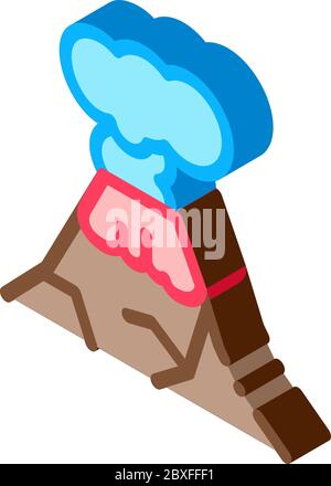 Eruption isometrische Symbol Vektor-Illustration Stock Vektor