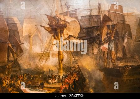 Gemälde mit dem Titel 'die Schlacht von Trafalgar' von JMW Turner aus dem Jahr 1806 Stockfoto
