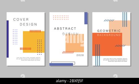 Set Bundle von geometrischen Cover Designs für Jahresbericht, Broschüren, Flyer, Präsentationen, Broschüre, Magazin A4 Größe. Cover Vorlage Design Vektor wit Stock Vektor