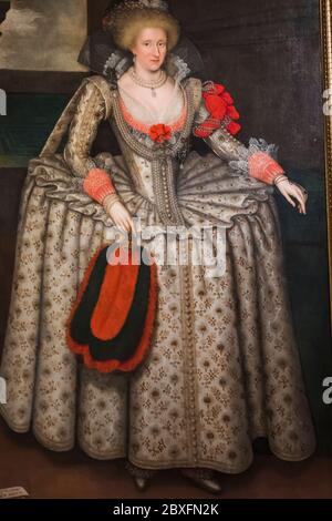 Porträt der Anne von Dänemark von Marcus Gheeraerts der Jüngere datiert 1611 Stockfoto