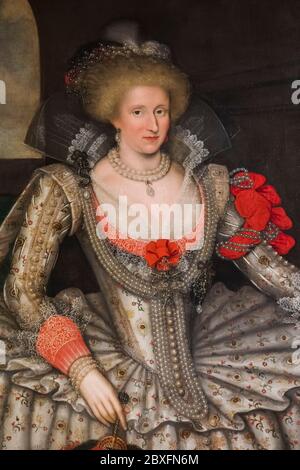 Porträt der Anne von Dänemark von Marcus Gheeraerts der Jüngere datiert 1611 Stockfoto