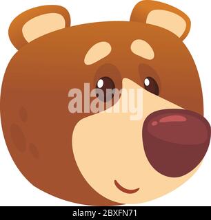 Cartoon niedlichen Bären Symbol. Vektordarstellung eines kühlen Bärenkopfes. Ideal für Druck, Aufkleber, Banner oder Emblem. Designelement isoliert auf weiß Stock Vektor