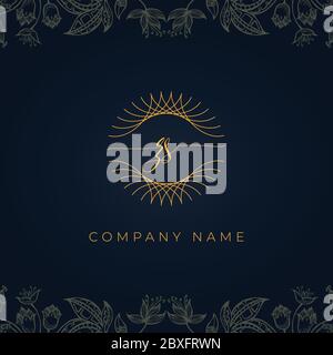 Elegantes Luxus Initial Letter ZS Logo. Dieses Logo-Symbol mit abstrakten abgerundeten dünnen geometrischen Form in floralen Hintergrund integrieren. Stock Vektor