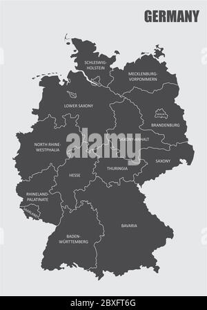 Deutschland Regionen Karte Stock Vektor