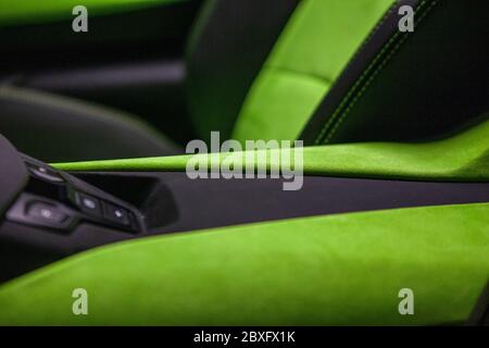 Lamborghini Aventador Central Armlehne Stockfoto