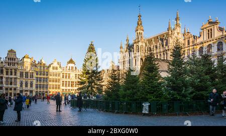 Grand Place im historischen Zentrum von Brüssel während der Weihnachtsfeiertage. Brüssel, Belgien, Europa