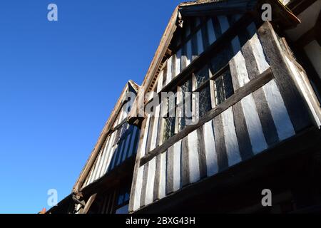 Haus aus dem 15. Jahrhundert in Chiddingstone, Kent. Fachwerk, im Besitz des National Trust, an einem sonnigen Tag am späten Nachmittag, Mai. Stockfoto