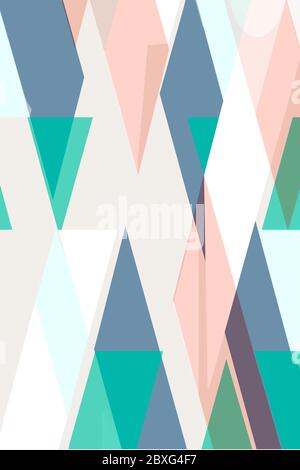 Flache geometrische Abdeckungen. Farbenfrohe Moderne. Einfache Formen Zusammensetzung Formen Dreiecke und Diagonalen, Konzept Hintergründe für Anzeigen oder Drucke, CO Stockfoto