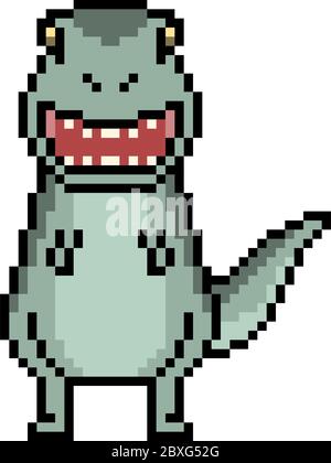 vektor Pixel Kunst Tyrannoasaurus Dinosaurier Stock Vektor