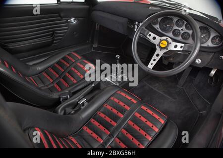 Ferrari Dino 246 GTS Innenraum Stockfoto