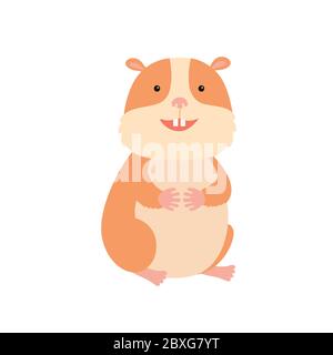 Niedlichen Hamster, Vektor-Illustration auf weißem Hintergrund Stock Vektor