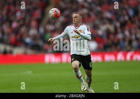 Wayne Rooney von Manchester United wurde beim FA Cup Finale zwischen Manchester United und Crystal Palace im Wembley Stadium am 21. Mai 2016 gesehen. Foto James Boardman / Teleaufnahmen Stockfoto