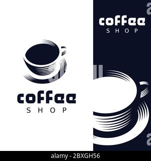 Logo Von Cup Cafe Stock Vektor