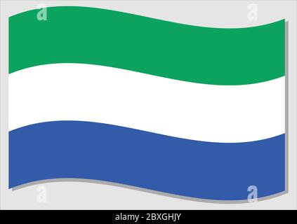 Winkende Flagge von Sierra Leone Vektorgrafik. Winkende Sierra Leonean Flagge Illustration. Sierra Leone Landesflagge wavin im Wind ist ein Symbol von fredo Stock Vektor