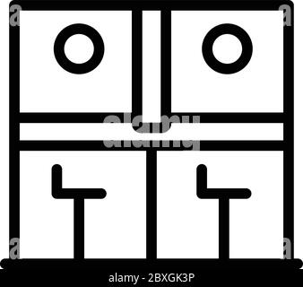 Bankschalter Arbeitssymbol, Umrissstil Stock Vektor