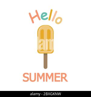 Vector Hallo Sommer Eis Illustration. Ideal für Sommerferien, Hintergründe, Geschenke, Verpackungen Design-Projekte. Oberflächenmuster. Stock Vektor