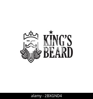 King Beard Logo Stock Vektor