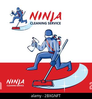 Ninja Reinigungsservice Stock Vektor