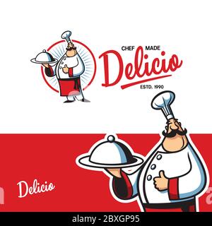 Logo Mit Chefcharakter Stock Vektor