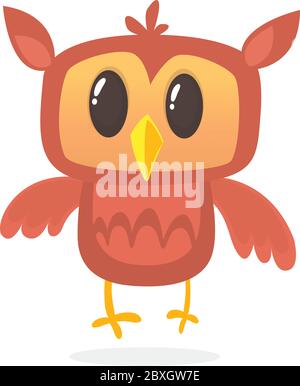 Eine niedliche Eule Cartoon Figur Maskottchen. Vektorgrafik Stock Vektor