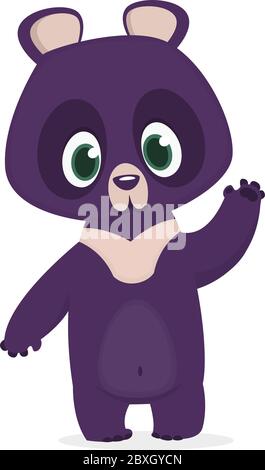 Lustige Cartoon Himalaya Bär winken Hand. Vektordarstellung eines Bärenzeichens Stock Vektor
