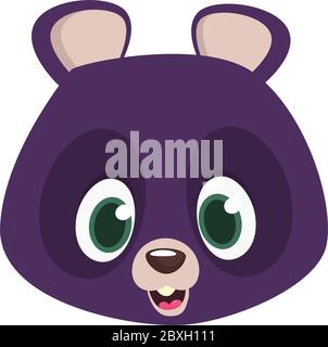 Cartoon glücklich Himalaya Bär Kopf. Große Sammlung von Cartoon Waldtiere. Vektorgrafik Stock Vektor