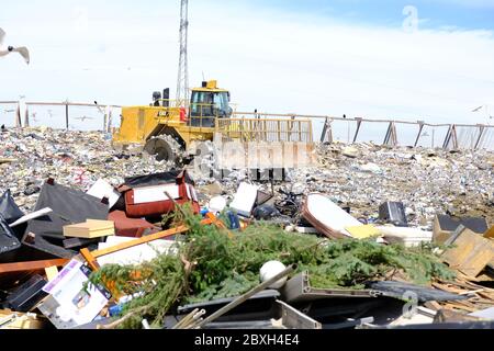 Juni 2020 - Calgary Alberta Kanada - Calgary Deponie Schrottplatz für die Entsorgung von Abfällen Stockfoto