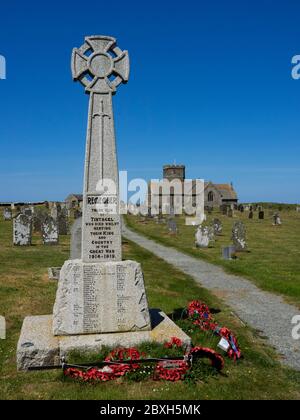 Kriegsdenkmal in der St. Materiana's Church, Tintagel, Cornwall, Großbritannien Stockfoto