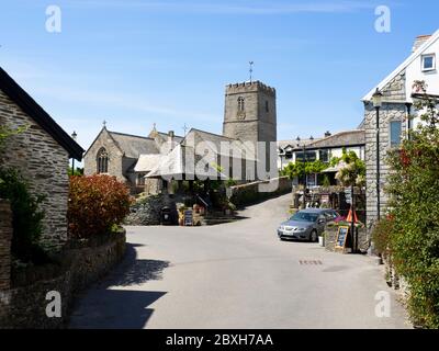 St Mary's Church im Zentrum von Mortehoe Dorf, North Devon, Großbritannien Stockfoto