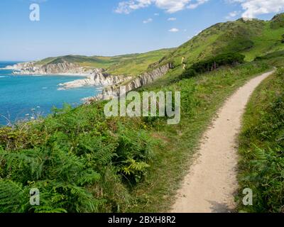 South West Coast Path von Morte Point nach Bull Point, North Devon, Großbritannien Stockfoto