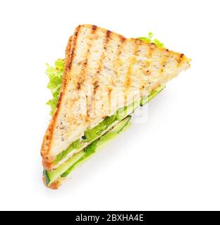 Leckeres Gurkenbrot auf weißem Hintergrund Stockfoto