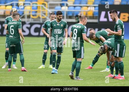 Das Team von Slask Wroclaw wurde während des polnischen Ekstraklasa-Spiels zwischen Arka Gdynia und Slask Wroclaw in Aktion gesehen.(Endstand: Arka Gdynia 2:1 Slask Wroclaw) Stockfoto