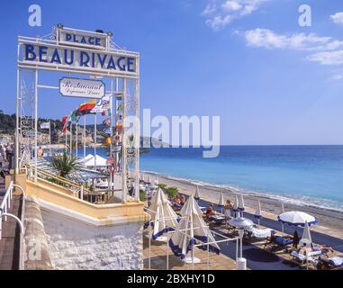 Beau Rivage Bar und Restaurant, Promenade des Anglais, Nizza, Côte d ' Azur, Alpes-Maritimes, Provence-Alpes-Côte d ' Azur, Frankreich Stockfoto