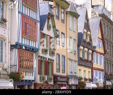 XVII Jahrhundert Laterne Häuser, Ort Otages, Morlaix, Finistère, Bretagne, Frankreich Stockfoto