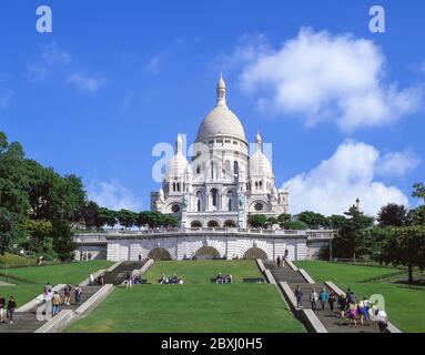 Basilika Sacré-Cœur (Basilika Sacré-Cœur), Montmartre, Paris, Île-de-France, Frankreich Stockfoto