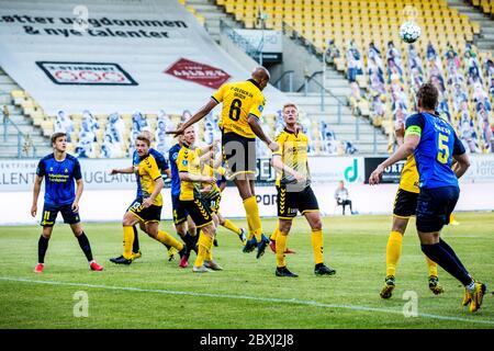 Horsens, Dänemark. Juni 2020. Ayo Simon Okosun (6) von AC Horsens, gesehen während des 3F Superliga-Spiels zwischen AC Horsens und Broendby IF in der Casa Arena in Horsens. (Foto: Gonzales Photo/Alamy Live News Stockfoto