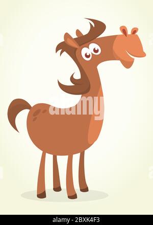Niedlichen Cartoon braunen Pferd stehend. Vektorgrafik. Design für Kinder Buch, Druck, Dekoration oder Aufkleber Stock Vektor