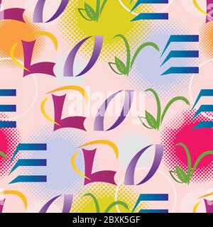 LIEBESBRIEFE Nahtloses Muster - mehrere Farben Stock Vektor