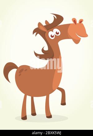 Illustration von reinrassigen Kastanienpferd. Cartoon Vektor Pferd Charakter Stock Vektor