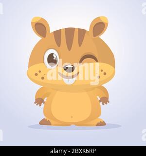 Cartoon Vektor Illustration von niedlichen Hamster. Isoliert auf weiß. Maskottchen. Stock Vektor