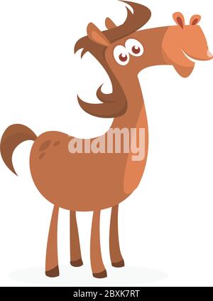 Illustration eines lustigen Cartoon-Pferd. Vektor illustriert Stock Vektor