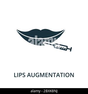 Lips Augmentation Icon aus der Sammlung plastischer Chirurgie. Symbol für die Lippenverstärkung mit einfachen Linien für Vorlagen, Webdesign und Infografiken Stock Vektor
